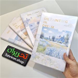 دفتر مجلد خطدار طرح منظره نقاشی شده ۱۵۸ برگ