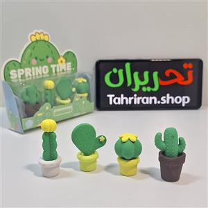 بسته پاک کن فانتزی طرح کاکتوس ۴ عددی