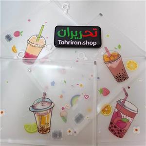 پوشه زیپی فانتزی شفاف طرح بستنی آیس پک سایز آ۴
