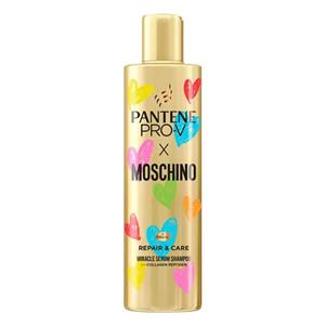 شامپو کراتین ترمیم کننده پنتن Pantene اصل فرانسه مدل Pro-V Moschino حجم 225 میل