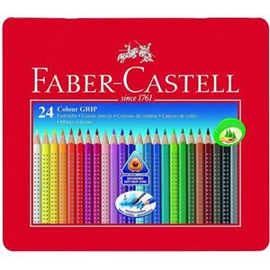 مداد رنگی 24 رنگ فابر-کاستل (Faber Castell) جعبه فلزی استوانه طرح قلعه