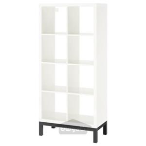 واحد قفسه بندی با زیر قاب ایکیا مدل IKEA KALLAX رنگ براق/سفید/مشکی