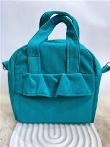 کیف دوشی دخترانه مخملی مدل ساغر رنگ آبی فیروزه ای (کد 620)