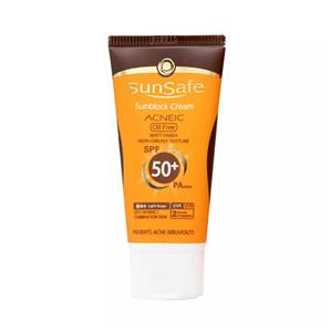 کرم ضد آفتاب فاقد چربی بژ روشن سان سیف SPF50