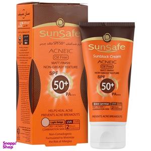 کرم ضد آفتاب فاقد چربی بژ روشن سان سیف SPF50