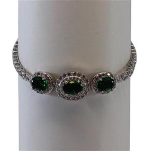 دستبند فول نگینی طرح زمرد زنانه کد 2028