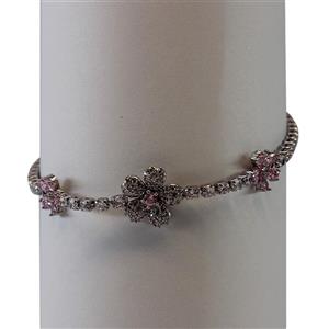 دستبند طرح گل فول نگینی زنانه کد 2004