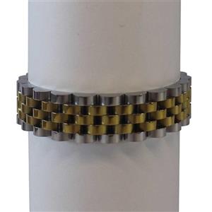 دستبند طرح رولکس Rolex دو رنگ نقره ای طلایی مردانه کد 6005