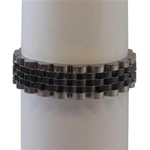 دستبند طرح رولکس Rolex دو رنگ نقره ای سیاه مردانه کد 6006