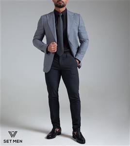 کت تک نیمه آستر یقه بلیزر دو دکمه