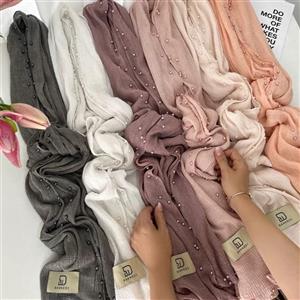 شال پلیسه دور مرواریدی