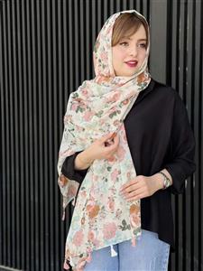 شال نخی گل رز مدل بهار آرام