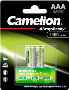 باتری نیم قلم شارژی کملیون 1100 میلی آمپر پک دوتایی AlwaysReady