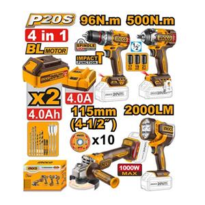 ست کمبو 4 عددی شارژی اینکو مدل COSLI241292