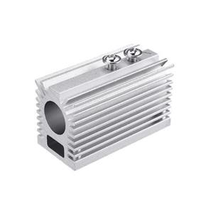 نگه‌دارنده و هیت سینک پره‌ای ماژول لیزر با قطر داخلی 12mm و طول 58mm با آنودایز نقره‌ای
