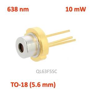 دیود لیزر 638 نانومتر 10 میلی‌وات نوع P