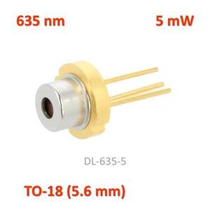 دیود لیزر 635 نانومتر 5 میلی‌وات با ویندو VIS