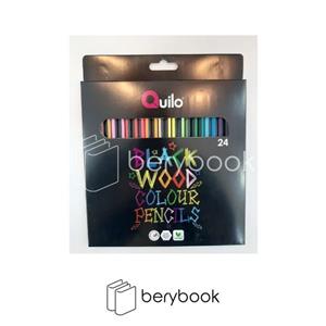 Quilo / کوییلو / مداد رنگی شش گوش / 24 رنگ خاص / چوب مشکی / جعبه مقوایی / 644529