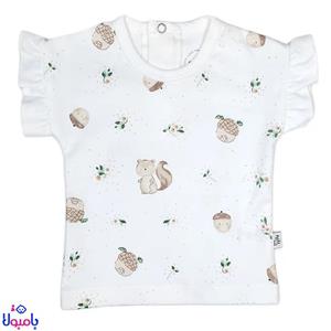 آستین کوتاه نیلی طرح فندق