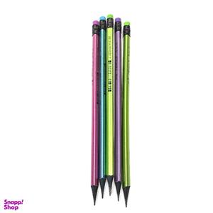 مداد مشکی ام کیو مدل پاک کن دار بسته 5 عددی