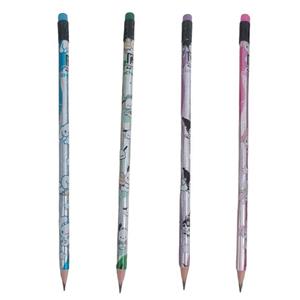 مداد مشکی پرودون با درجه سختی HB مدل کرومی و ملودی طرح سه گوش بسته 4 عددی