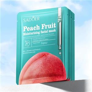 ماسک ورقه‌ای مرطوب‌کننده و ترمیم‌کننده عصاره هلو سادور | Sadoer Peach Fruit Moisturizing Facial Mask