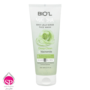 ژل شوینده صورت اسکراب ماچا و نیا‌سینامید بیول - 200 میل - Biol