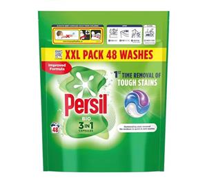 قرص ماشین لباسشویی هلندی پرسیل Persil Non Bio 3 in 1 tough stains مناسب انواع لباس ها بسته 48 عددی