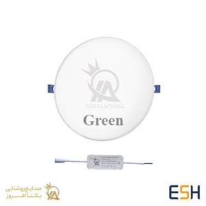 پنل سقفی 18 وات تمام نور سری Green فنر متغیر توکار گرد یکتا افروز
