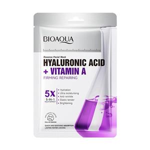 ماسک ورقه‌ ای هیالورونیک اسید و ویتامین آ بیوآکوا 25میل BIOAQUA HYALURONIC ACID  VITAMIN A Facial Mask