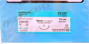 نخ و سوزن جراحی سیلک 4/0 راندسوزن 18 (غیر قابل جذب طبیعی) (بسته 36 عددی)
