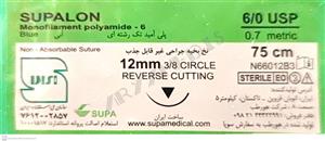 نخ و سوزن جراحی نایلون 6/0 کات سوزن 12 (غیر قابل جذب مصنوعی سوپا)(بسته 36 عددی)