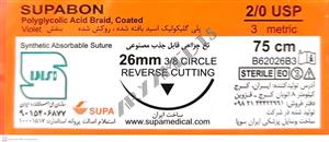 نخ و سوزن جراحی ویکریل (سوپابن) 2/0 کات سوزن 26 (قابل جذب مصنوعی)(بسته 36 عددی)