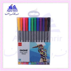 روان نویس جیجیس مدل نوک نمدی بسته 12 عددی
