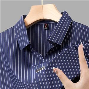 تیشرت یقه کوبایی راه راه کد 2500