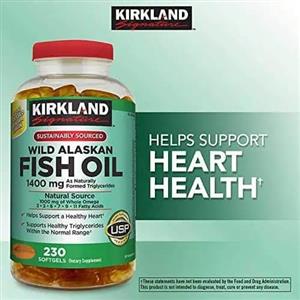 کپسول امگا روغن ماهی آلاسکا وحشی کرکلند 1400 میلی گرم230 عددی
