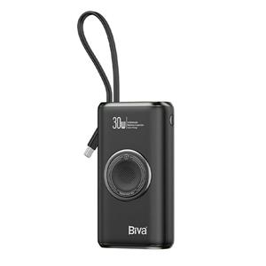 پاوربانک وایرلس 10000 مگنتی بیوا مدل Biva BP-027 توان 30 وات با شارژ اپل واچ و کابل متصل