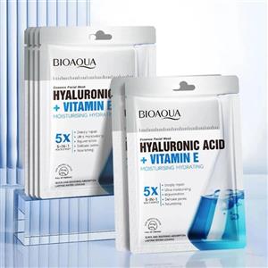 ماسک ورقه‌ای هیالورونیک اسید و ویتامین ای بیوآکوا 25میل BIOAQUA HYALURONIC ACID  VITAMIN E Facial Mask