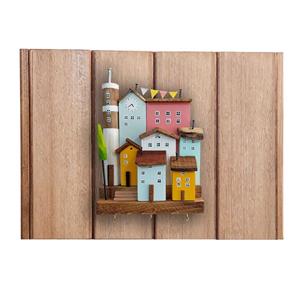 کاور جعبه فیوز چوبی دست ساز طرح دهکده رویایی کد 53322