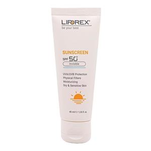 کرم ضد آفتاب بدون رنگ لیپورکس SPF 50 مدل DS محافظ UVA ،UVB، مناسب پوست‌ خشک حجم 40 میلی‌لیتر