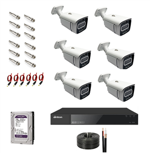 پکیج 6 دوربین مداربسته FULL HD – دید درشب رنگی وارم لایت ( DVR برایتون )مودم سیم کارتی