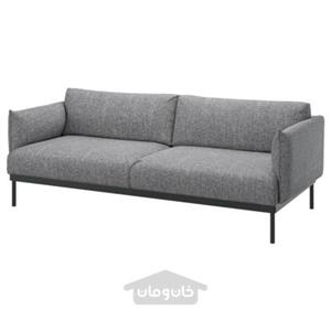 مبل 3 نفره ایکیا مدل IKEA ÄPPLARYD رنگ خاکستری لجده /مشکی
