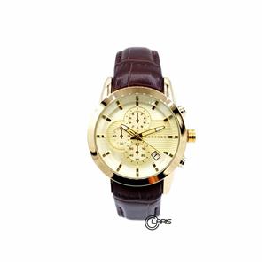 ساعت لدفورت LEDFORT زنانه طرح سه موتور مدل MK-1122L قاب طلایی صفحه طلایی