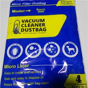 کیسه جاروبرقی بوش BOSCH اصلی (4 عددی) (پاکت یکبارمصرف جاروبرقی نانو میکروفیلتر بوش اورجینال فابریکی)