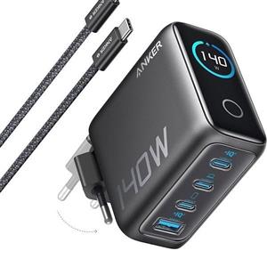 شارژر دیواری 140 وات انکر مدل A2697 به همراه کابل USB-C به طول 1.5 متر