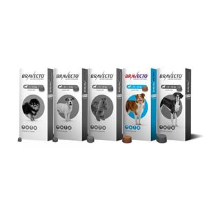 قرص ضد کک و کنه سگ براوکتو Flea & Tick Chew وزن 20 تا 40 کیلوگرم