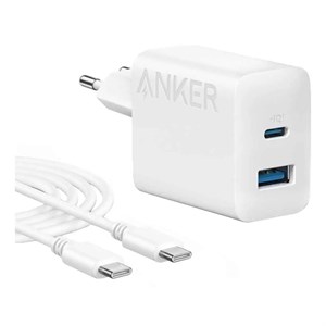 شارژر دیواری 20 وات انکر Anker 20W Dual Port Charger With USB-C Cable B2348G21 دوپین ایران