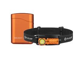 چراغ پیشانی اولایت پران 3 پریموم ادیشن نارنجی با کیس شارژر و نور سفید و قرمز