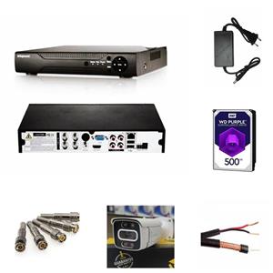 پکیج دوربین کامل دوربین مداربسته با 3دوربین دید در شب رنگی وارم لایت با چک صیادی 