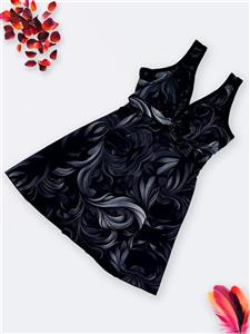 مایو دامن دار زنانه شیک و زیبا به رنگ مشکی و خاکستری با کاپ اسپیدو ( Speedo )